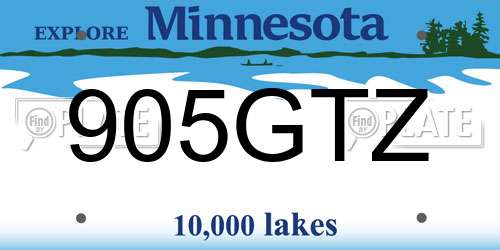 905GTZ Minnesota License Plate