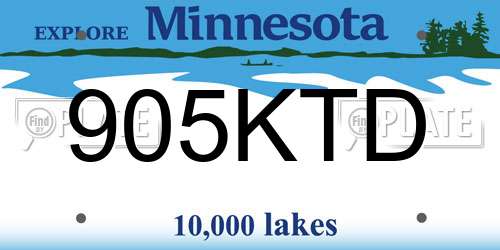 905KTD Minnesota License Plate