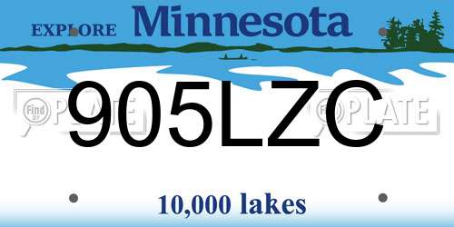 905LZC Minnesota License Plate