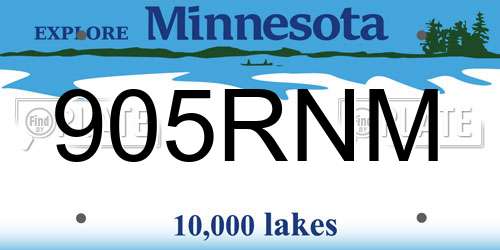 905RNM Minnesota License Plate