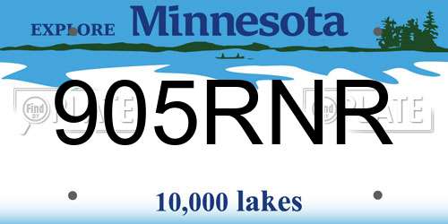 905RNR Minnesota License Plate