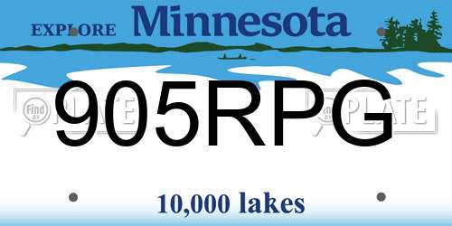 905RPG Minnesota License Plate