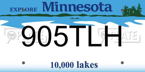 905TLH Minnesota License Plate