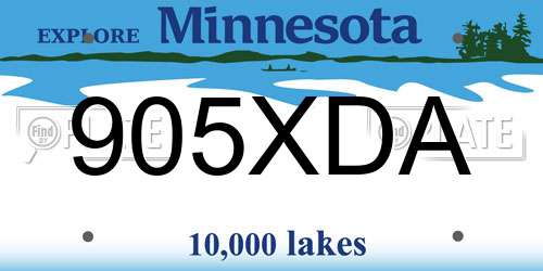 905XDA Minnesota License Plate