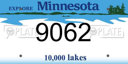9062 Minnesota License Plate