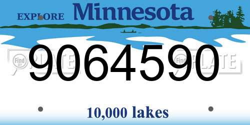9064590 Minnesota License Plate