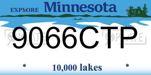 9066CTP Minnesota License Plate