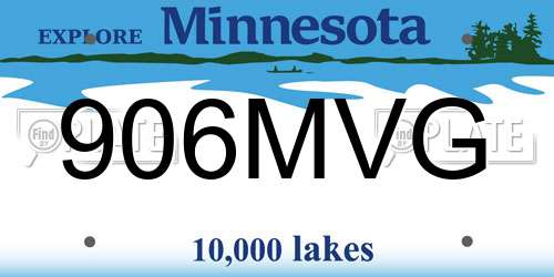 906MVG Minnesota License Plate