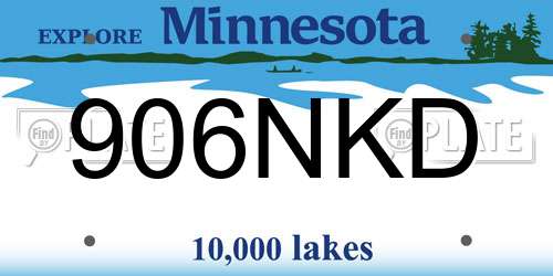 906NKD Minnesota License Plate