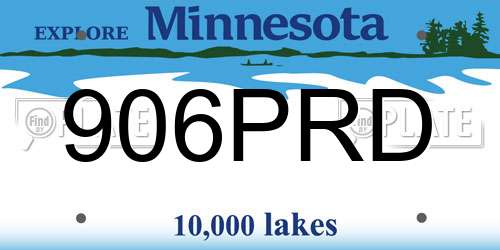 906PRD Minnesota License Plate