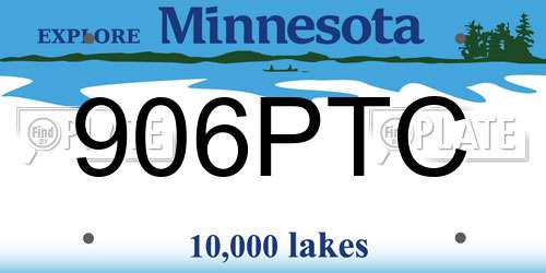 906PTC Minnesota License Plate