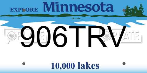 906TRV Minnesota License Plate