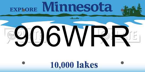906WRR Minnesota License Plate