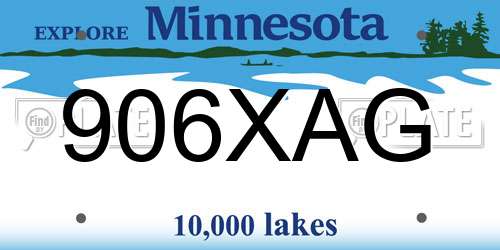 906XAG Minnesota License Plate