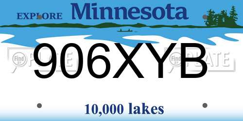 906XYB Minnesota License Plate