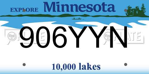 906YYN Minnesota License Plate