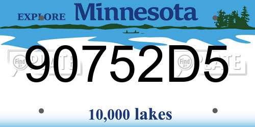 90752D5 Minnesota License Plate