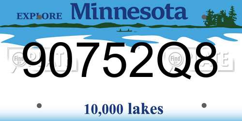 90752Q8 Minnesota License Plate
