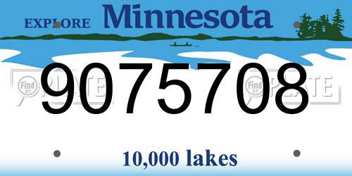 9075708 Minnesota License Plate