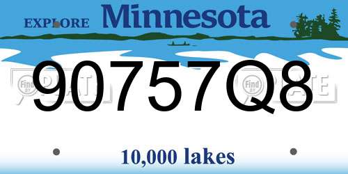 90757Q8 Minnesota License Plate