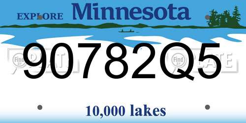 90782Q5 Minnesota License Plate