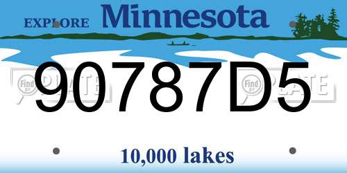 90787D5 Minnesota License Plate