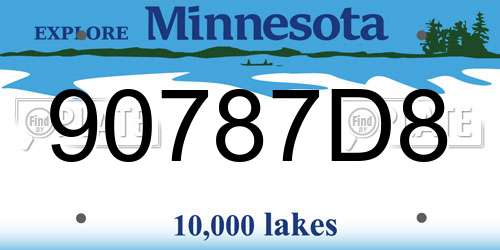 90787D8 Minnesota License Plate