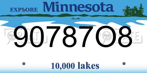 90787O8 Minnesota License Plate