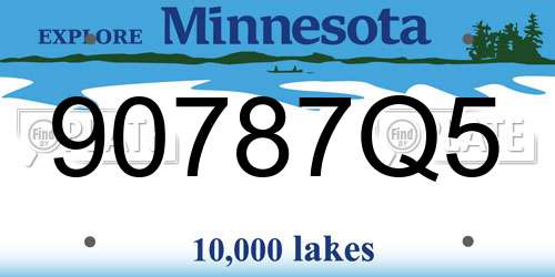 90787Q5 Minnesota License Plate