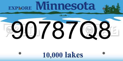 90787Q8 Minnesota License Plate