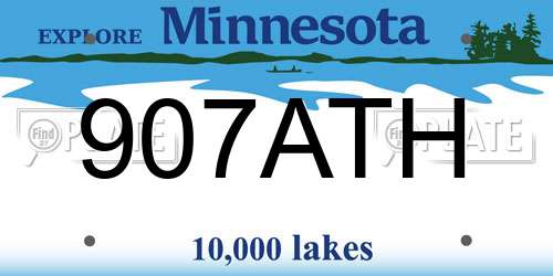 907ATH Minnesota License Plate