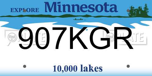 907KGR Minnesota License Plate