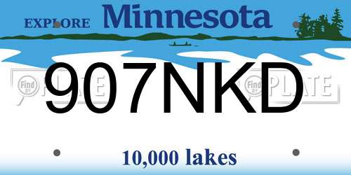 907NKD Minnesota License Plate