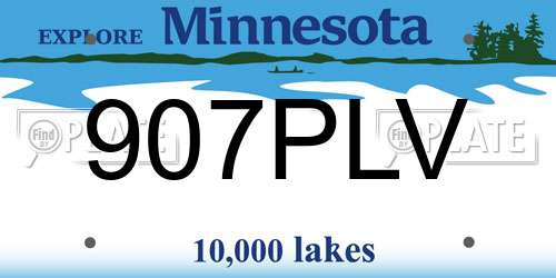 907PLV Minnesota License Plate