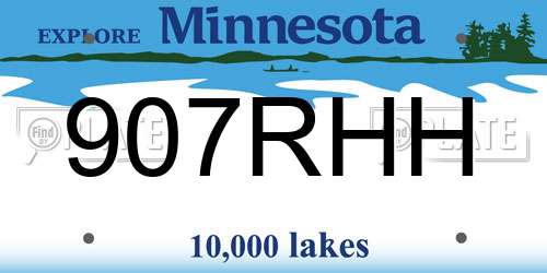 907RHH Minnesota License Plate