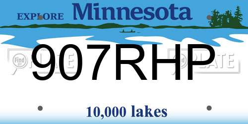 907RHP Minnesota License Plate