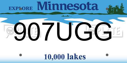 907UGG Minnesota License Plate