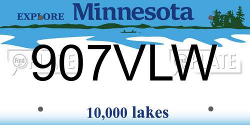 907VLW Minnesota License Plate