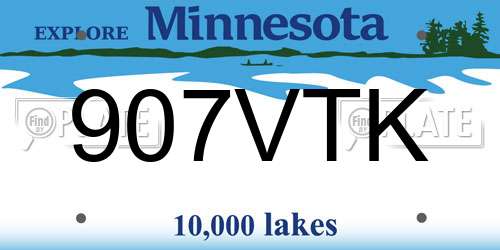 907VTK Minnesota License Plate