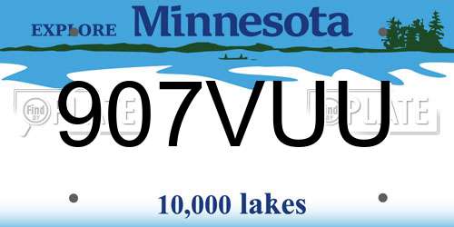 907VUU Minnesota License Plate