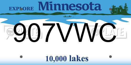 907VWC Minnesota License Plate