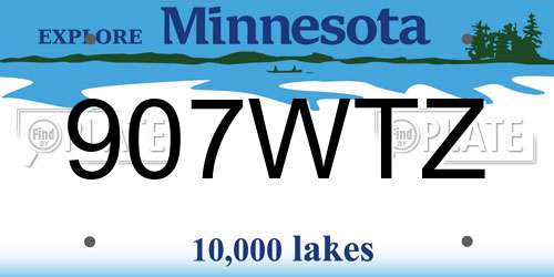 907WTZ Minnesota License Plate