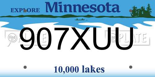 907XUU Minnesota License Plate