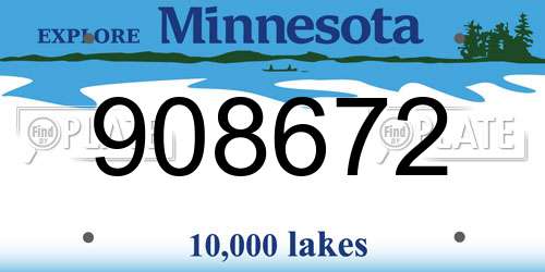 908672 Minnesota License Plate