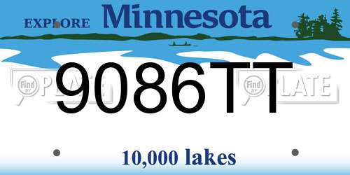 9086TT Minnesota License Plate