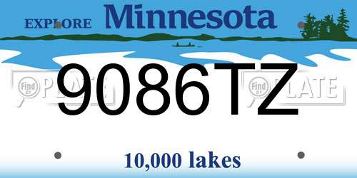 9086TZ Minnesota License Plate