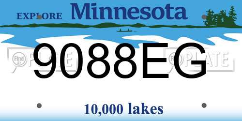 9088EG Minnesota License Plate