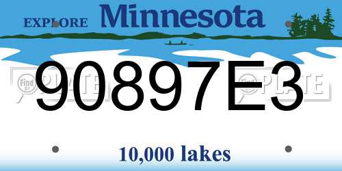 90897E3 Minnesota License Plate