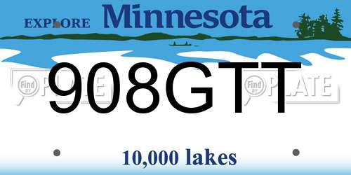 908GTT Minnesota License Plate