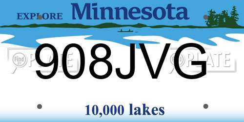 908JVG Minnesota License Plate